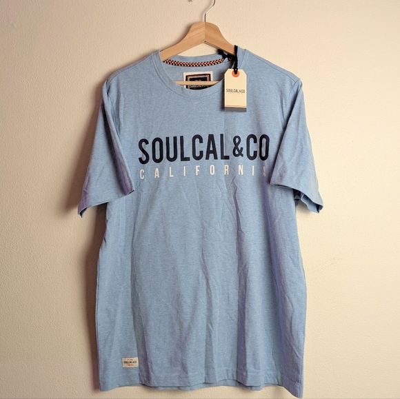 NWT Men's T Shirt Soulcal & Co Blue Size M - Picture 1 of 7